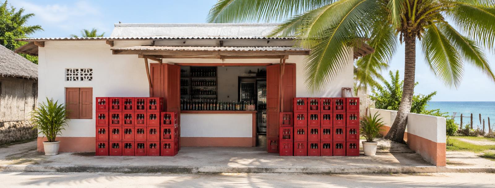 Kenyan coastal beverage storefront